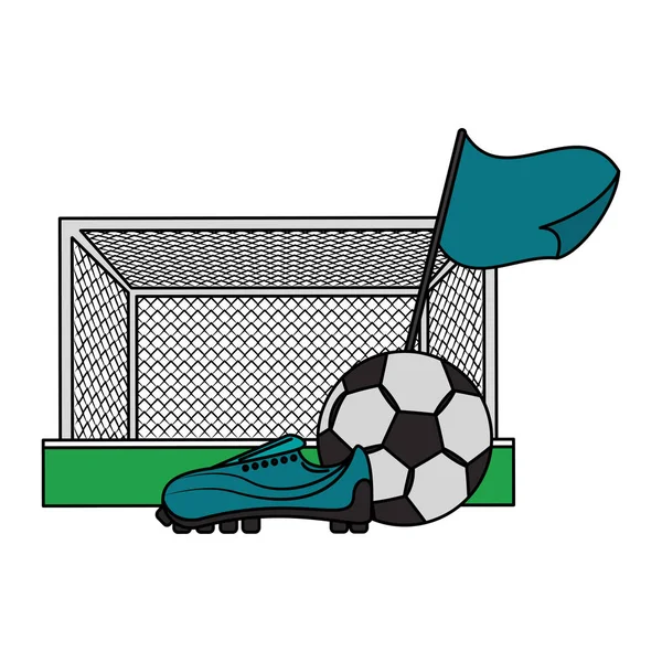 Soccer football sport game cartoon — Stock Vector