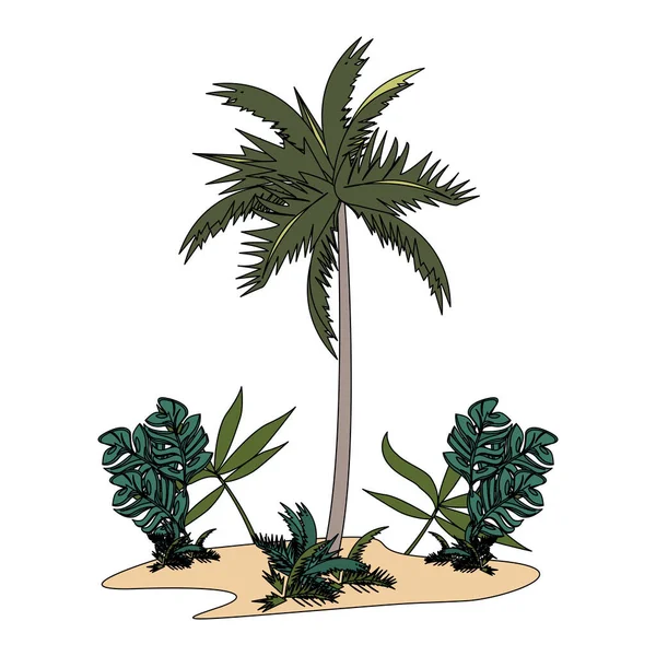 Tropische Sommer entspannen Urlaub Karikatur — Stockvektor