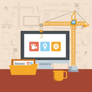 teknoloji aygıtı bakım konsepti çizgi filmi