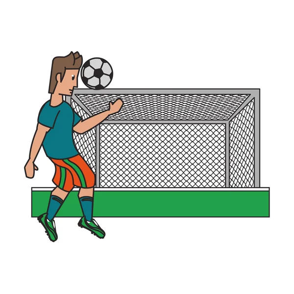 Soccer player sport game cartoon — Stock Vector