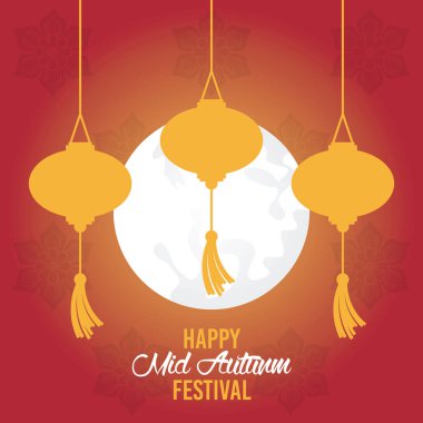 Mutlu sonbahar festivali kartları.