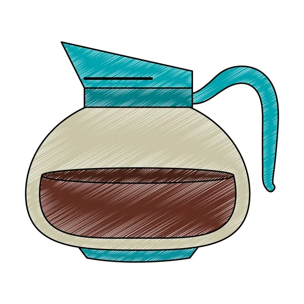 Kaffee und Tee Wasserkocher kritzeln — Stockvektor