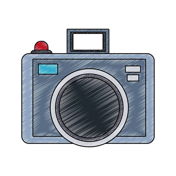 Vintage cámara fotográfica garabato — Vector de stock