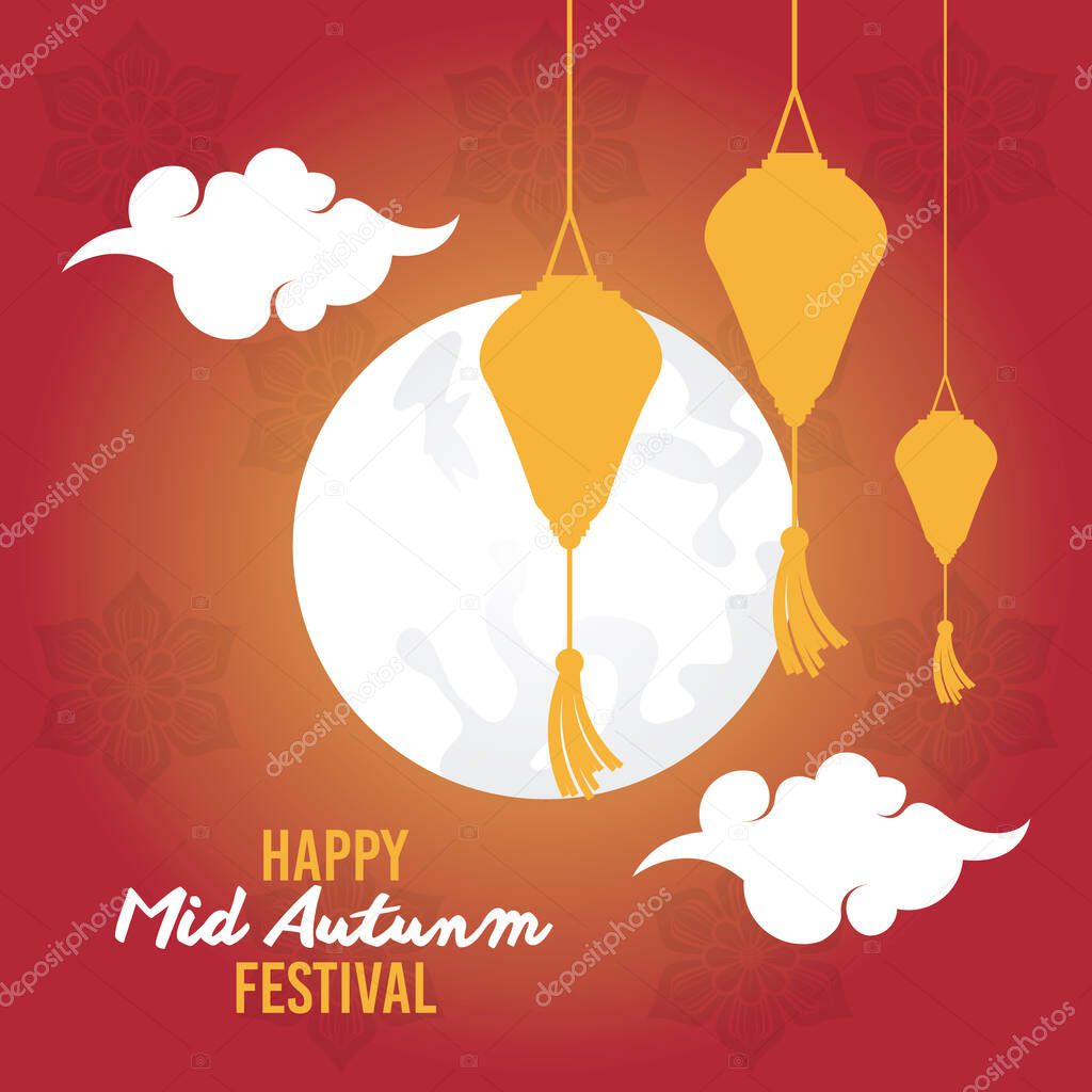 Happy mid autumn festival card