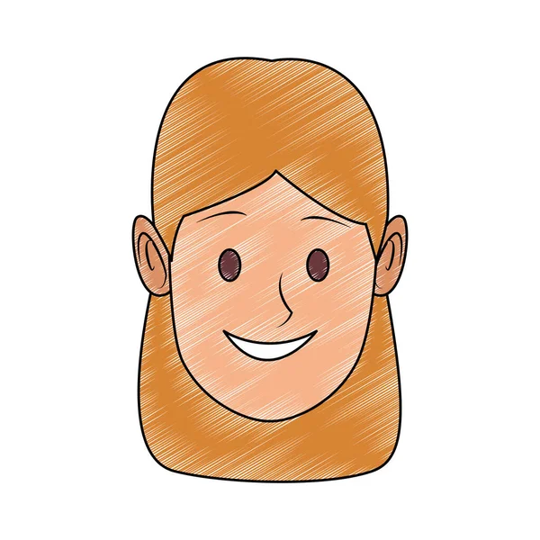 Mujer hermosa cara garabato — Vector de stock