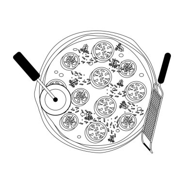 İtalyan pizza tasarımı.