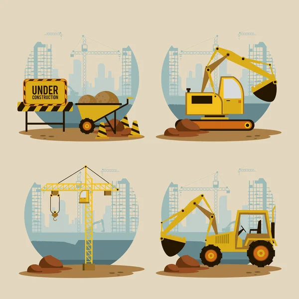 Set of under construction icons — Stock Vector