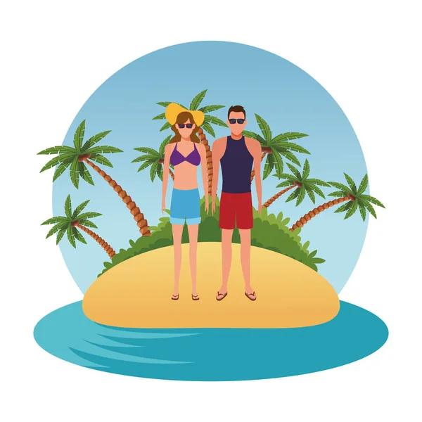 Summer vacation cartoon — Stock Vector