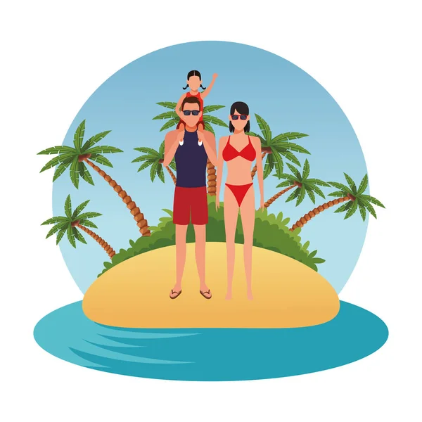 Summer vacation cartoon — Stock Vector