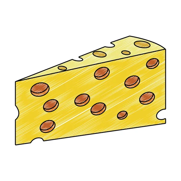 チーズ乳製品の落書き — ストックベクタ