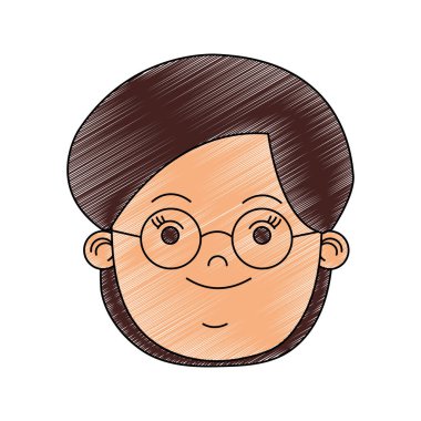 Gözlüklü kadın yüzü.