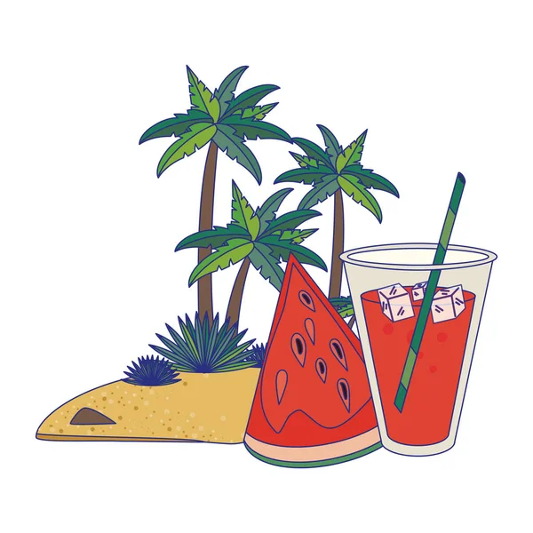 Dessins animés d'été boissons et cocktails — Image vectorielle