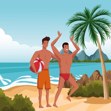 Yaz karikatürlerinde genç erkekler