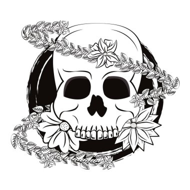 kafatası ile çiçek