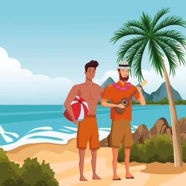 Yaz karikatürlerinde genç erkekler