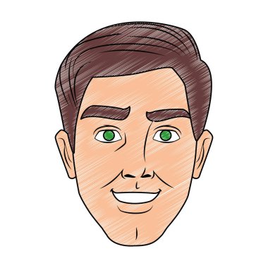 Adam yüz pop art karikatür karalama