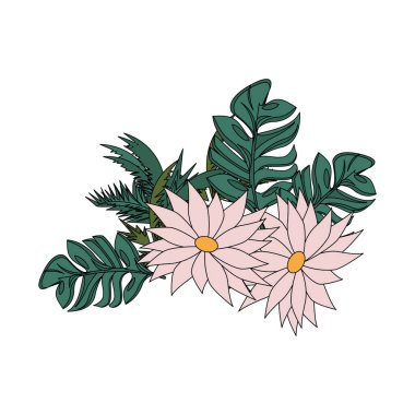 tropikal çiçek botanik çevre karikatür