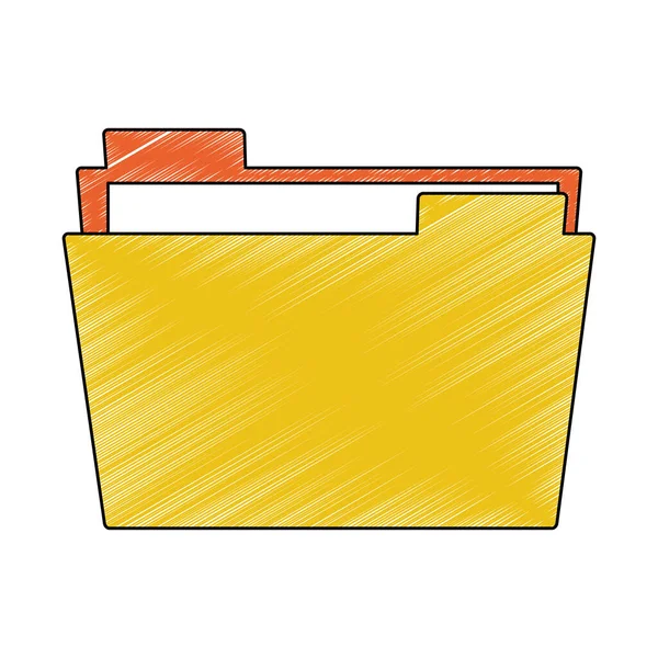 Folder documento símbolo scribble — Vetor de Stock