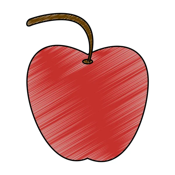 苹果水果孤立的涂鸦 — 图库矢量图片