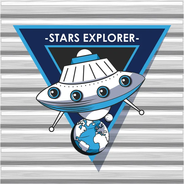Design emblème patch explorateur spatial — Image vectorielle