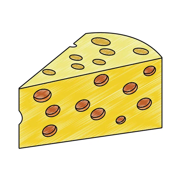奶酪乳制品涂鸦 — 图库矢量图片