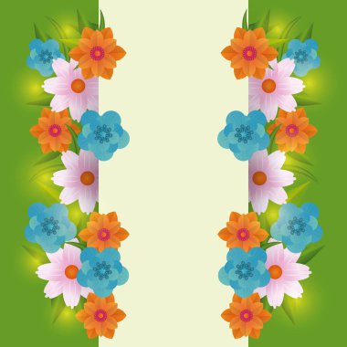 Çiçek çerçeve boş kart