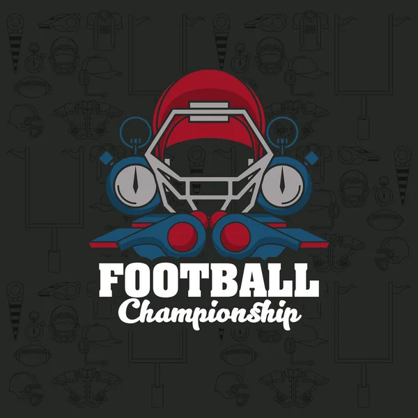 Emblème du tournoi de championnat de football sportif — Image vectorielle