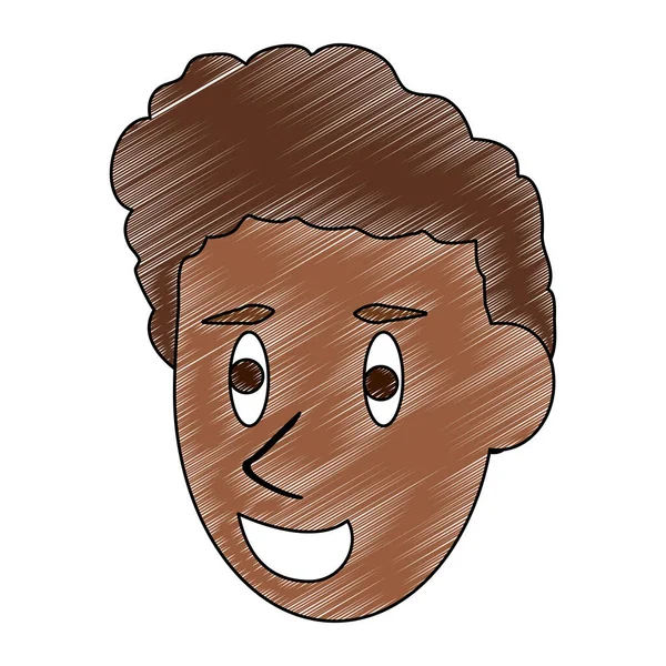 Homme visage dessin animé gribouillage — Image vectorielle