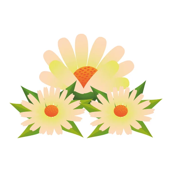 Fleur tropical printemps floral dessin animé — Image vectorielle