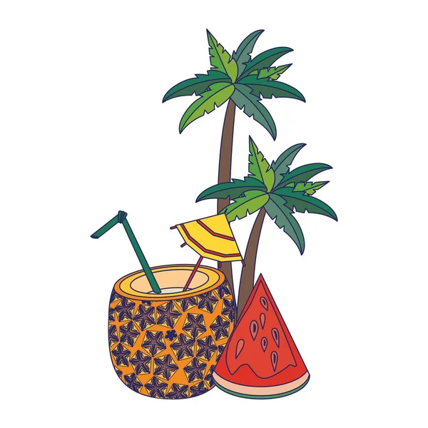 Läckra tropiska frukt ikon tecknad — Stock vektor