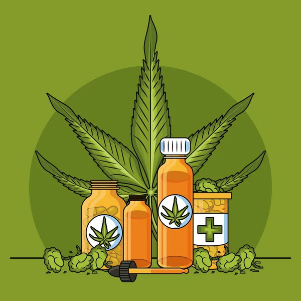 Cannabis natural medicine — Stock Vector