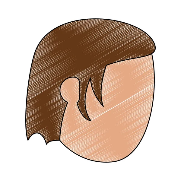 Hombre cabeza sin rostro garabato — Vector de stock