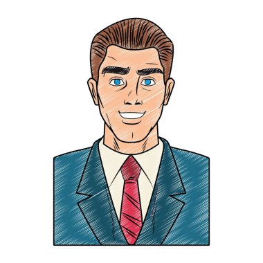 İşadamı pop art karikatür karalama