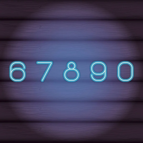 Numbers font neon — Stock Vector