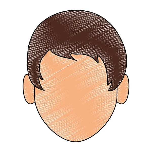 Man faceless head scribble — Stock Vector