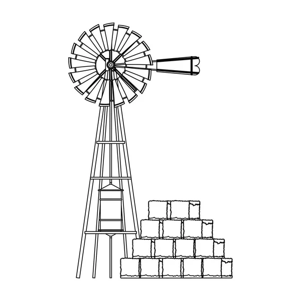 Farm wind water pump icon — 스톡 벡터