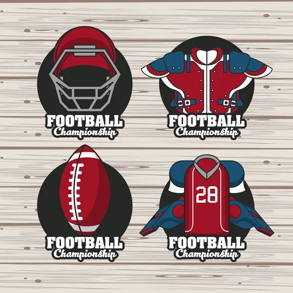 Uppsättning av Fotboll sport runda emblem — Stock vektor