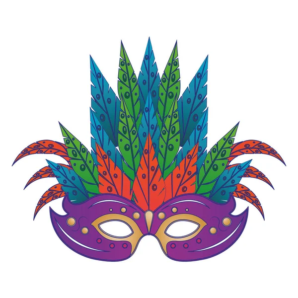 Праздничные карнавальные вечеринки маска мультфильма синие линии — стоковый вектор