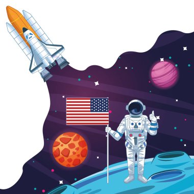 Galakside astronot karikatür