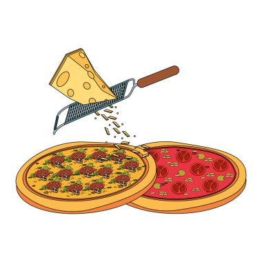 İtalyan pizza tasarımı.