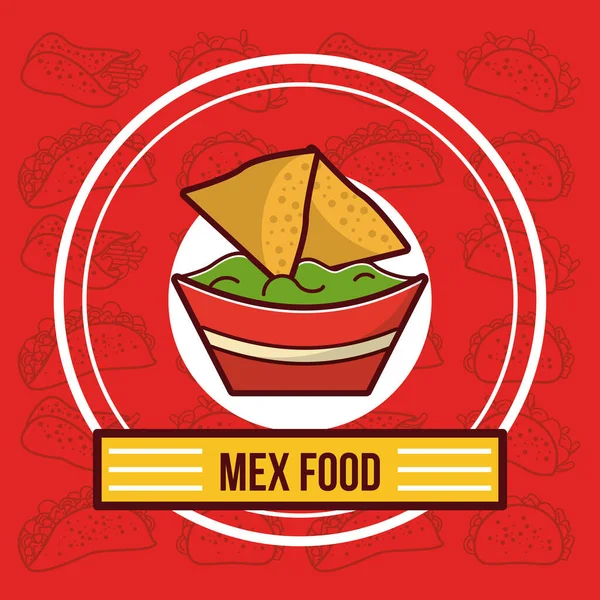 Deliciosas caricaturas de gastronomía mexicana — Vector de stock