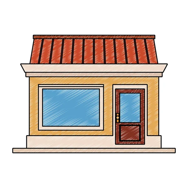 Store shop building scribble — Stock vektor