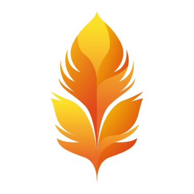 sarı tüy simgesi, düz dizayn