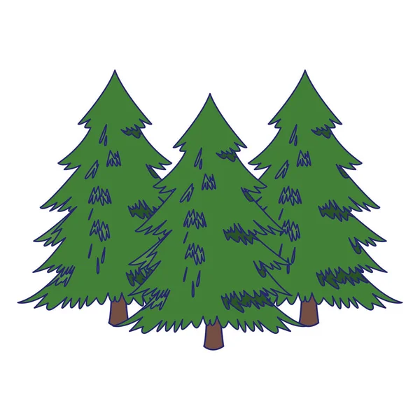 Icono de pinos, diseño plano — Vector de stock