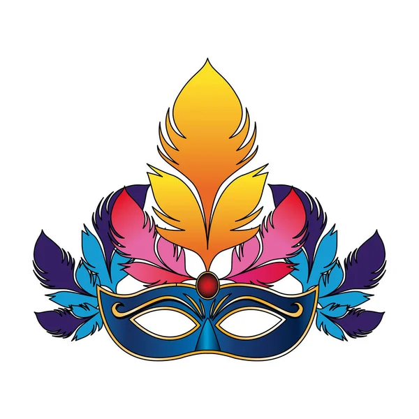 Карнавальная маска с изображением перьев — стоковый вектор