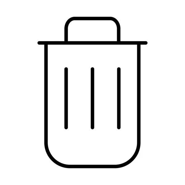 Afvalbak lijn stijl pictogram — Stockvector