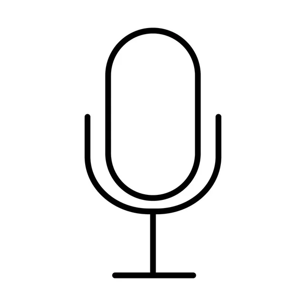 Icône de style de ligne sonore microphone — Image vectorielle