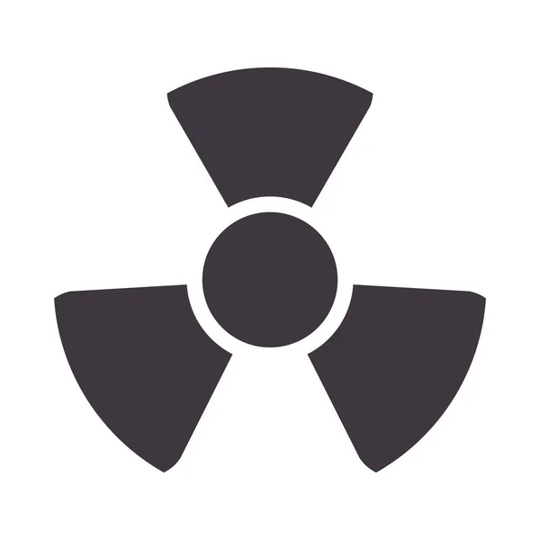 Ícone de sinal de cautela nuclear isolado — Vetor de Stock