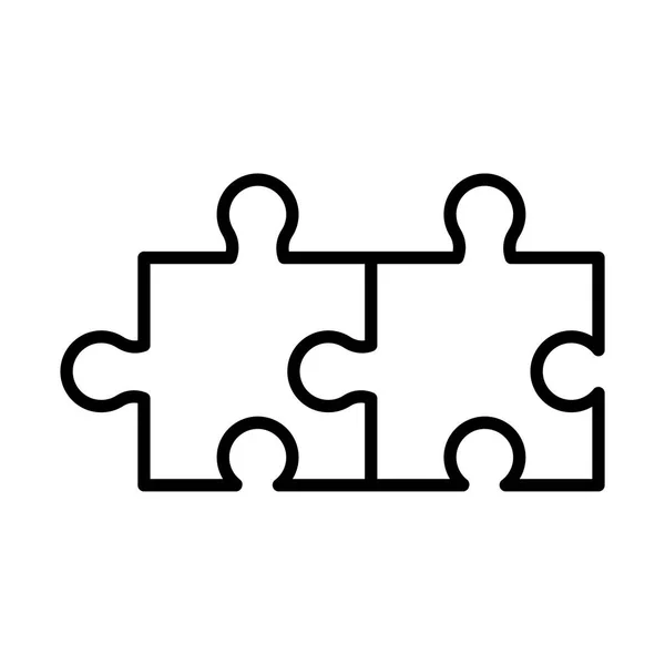 Puzzle gry kawałki linii styl ikona — Wektor stockowy