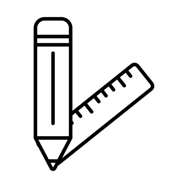 Škola tužek a ikona stylu řádků — Stockový vektor